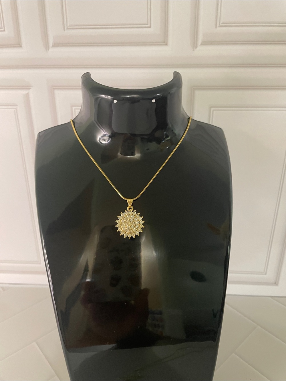 Stainless Steel Radiant Gold Sunburst Pendant Necklace - Women's Jewelry
